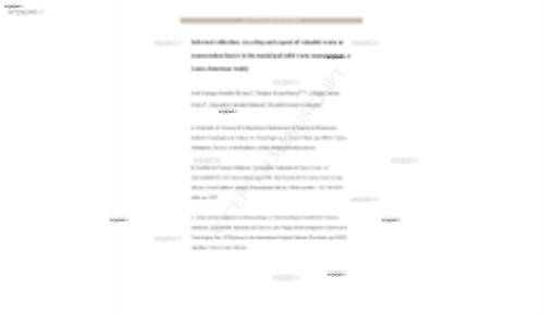 Informal collection, recycling and export of valuable waste as transcendent factor in the municipal solid waste management: a Latin-American reality